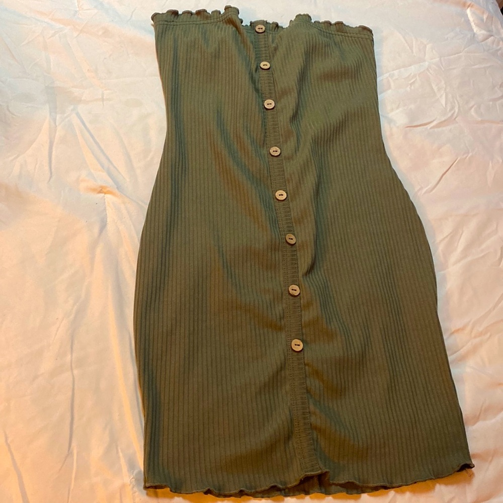 CUTE OLIVE GREEN SUMMER DRESS